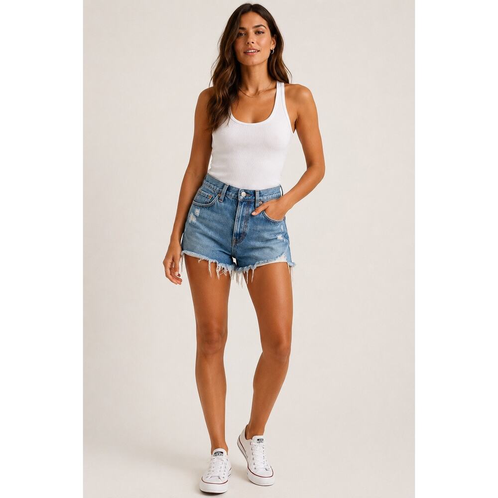 Levi’s 501 Original Cutoff Distressed Denim Shorts Size W26